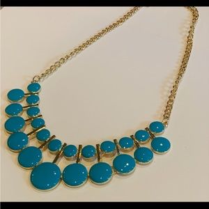 Taramanda Gold and Teal Necklace Earring Set New!